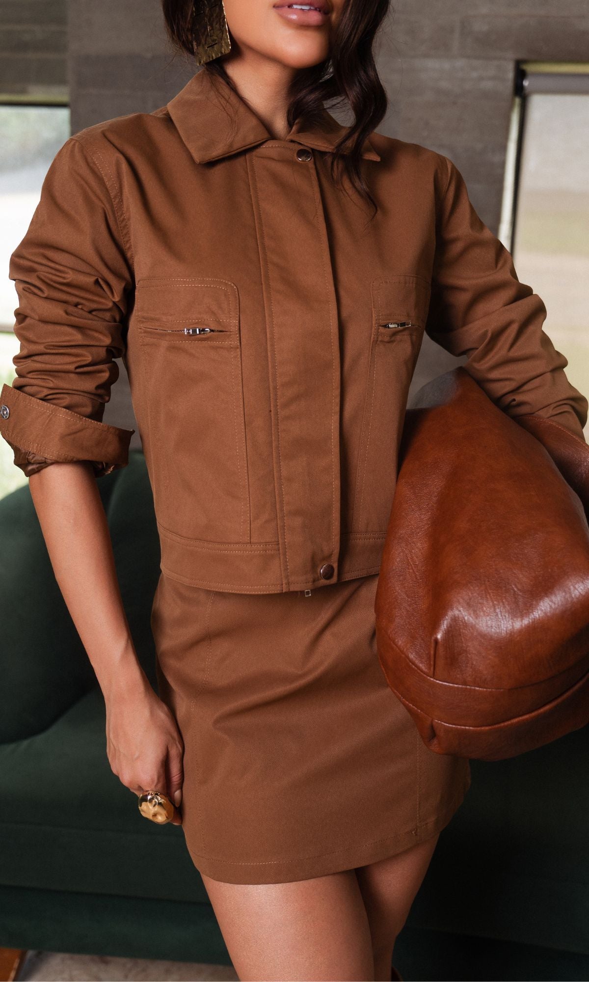 Conjunto Saia Paula - Chocolate